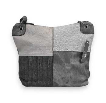 Sac bandoulière patchwork Mélanie Paris gris délavé