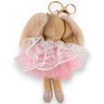 Porte-clés petit lapin beige tutu rose
