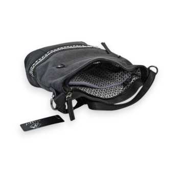 Sac bandoulière Mélanie Paris Bohème Bi-matière Noir