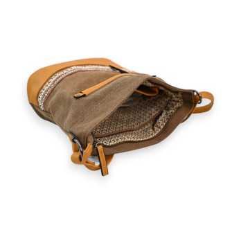 Sac Bohème Mélanie Paris Marron et moutarde