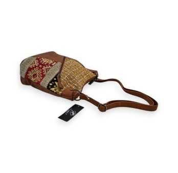 Sac bandoulière Mélanie Paris Patchwork Camel