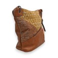 Sac bandoulière Mélanie Paris Patchwork Camel