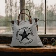 Sac à Main toile blanc cassé Vintage Étoile noire