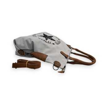 Sac à Main toile blanc cassé Vintage Étoile noire
