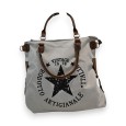 Sac à Main toile blanc cassé Vintage Étoile noire