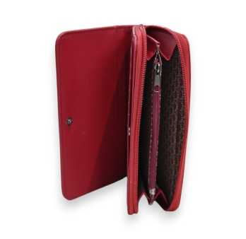 Portefeuille Mélanie Paris Rouge Motif Ajouré Argenté