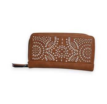Portefeuille Mélanie Paris Camel Motif Ajouré