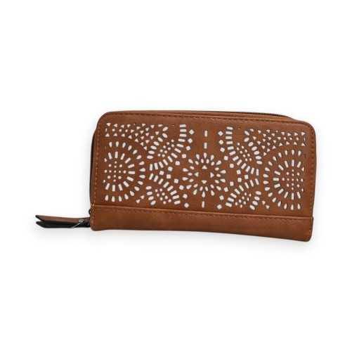 Portefeuille Mélanie Paris Camel Motif Ajouré