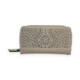 Portefeuille Beige Mélanie Paris Motif Ajouré Argenté