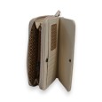 Portefeuille Beige Mélanie Paris Motif Ajouré Argenté
