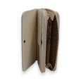 Portefeuille Beige Mélanie Paris Motif Ajouré Argenté
