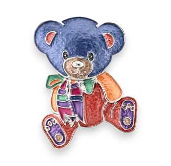 Broche aimantée nounours multicolore