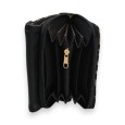 Portefeuille Léopard Melanie Paris Compact Bi-matière Noir