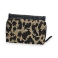 Portefeuille Léopard Melanie Paris Compact Bi-matière Noir