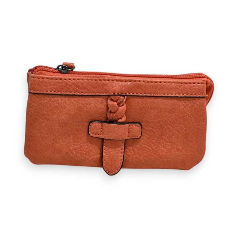 Portefeuille Multipoches Orange Mélanie Paris