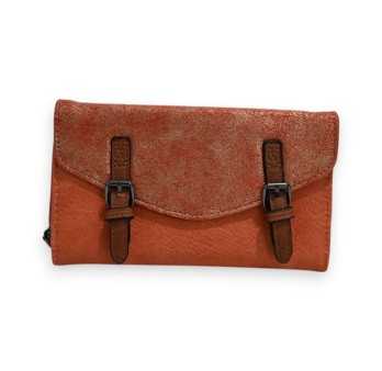 Portefeuille Mélanie Paris Orange Pailleté