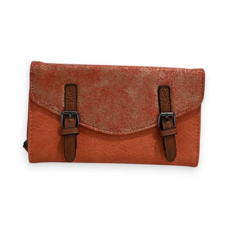 Portefeuille Mélanie Paris Orange Pailleté