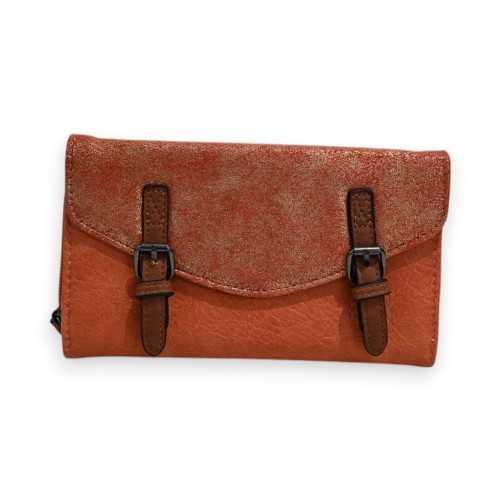 Portefeuille Mélanie Paris Orange Pailleté