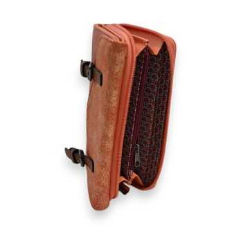 Portefeuille Mélanie Paris Orange Pailleté