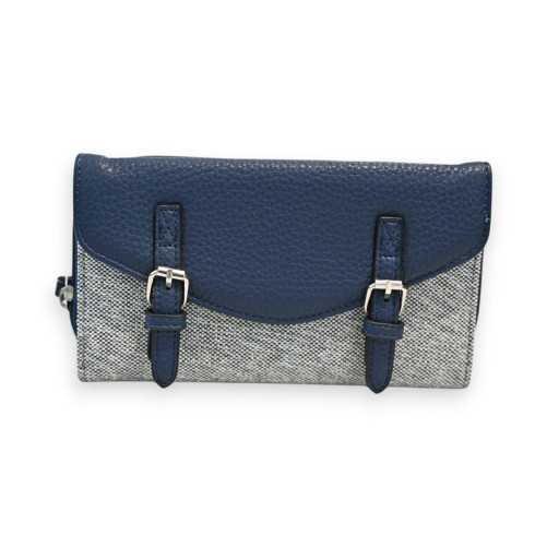 Portefeuille Élégance Mélanie Paris Bi-matière Bleu Marine
