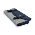 Portefeuille Élégance Mélanie Paris Bi-matière Bleu Marine