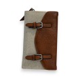 Portefeuille Bi-matière Élégance Mélanie Paris Beige et Camel
