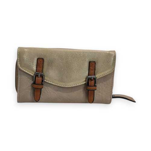 Portefeuille Élégance Mélanie Paris Taupe & Or