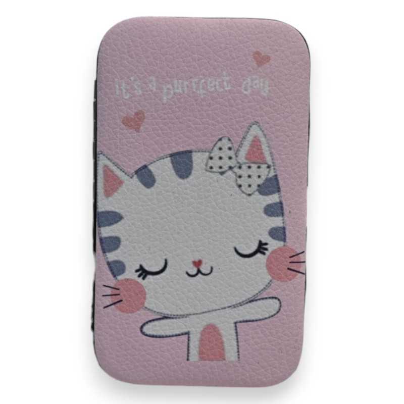 Set Manucure Chat Kawaii Rose 6 Pièces