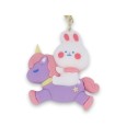 Porte-clés lapin sur sa licorne