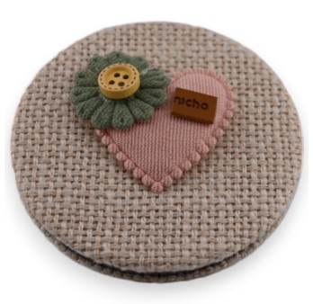 Petit miroir de poche cœur fleur rose 3D