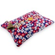 Pochette tissu coton fleurs rouge et blanc