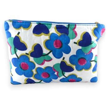 Pochette CHANCE grosse fleur bleu
