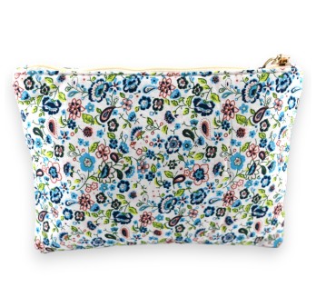 Pochette HAPPY liberty bleu vert rose