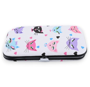 Set manicure tête de chat multicolore