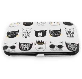Set manicure chat noir et blanc