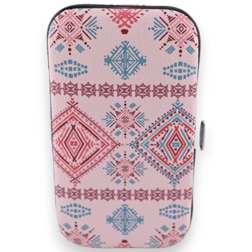 Set de manicure forme géométrique rose et vert