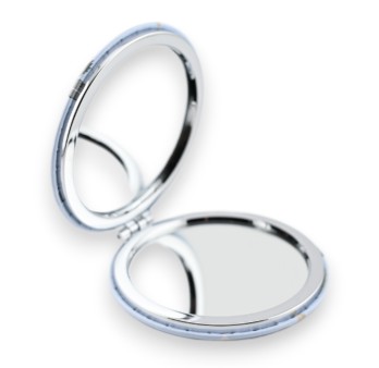 Miroir de poche bleu ciel "Maman Je Taime"