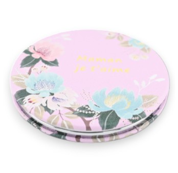 Miroir de poche rose Maman Je T'aime