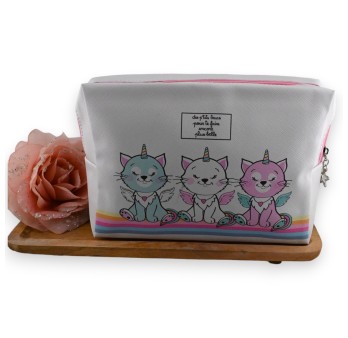 Trousse de toilette 3 chatons licornes
