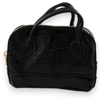 Porte clés porte monnaie noir croco